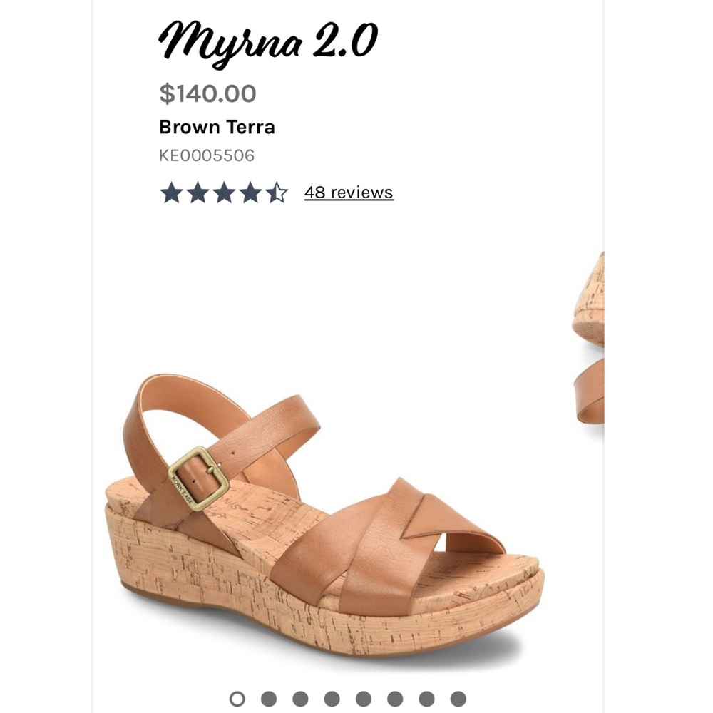 EUC Kork-Ease Myrna 2.0 Brown Cork Wedge Sandal 7 Women's Leather Strappy Sandal